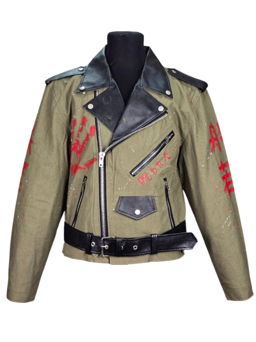 Куртка-косуха хаки кастомная Japanese Devil - фото 1 - rockbunker.ru