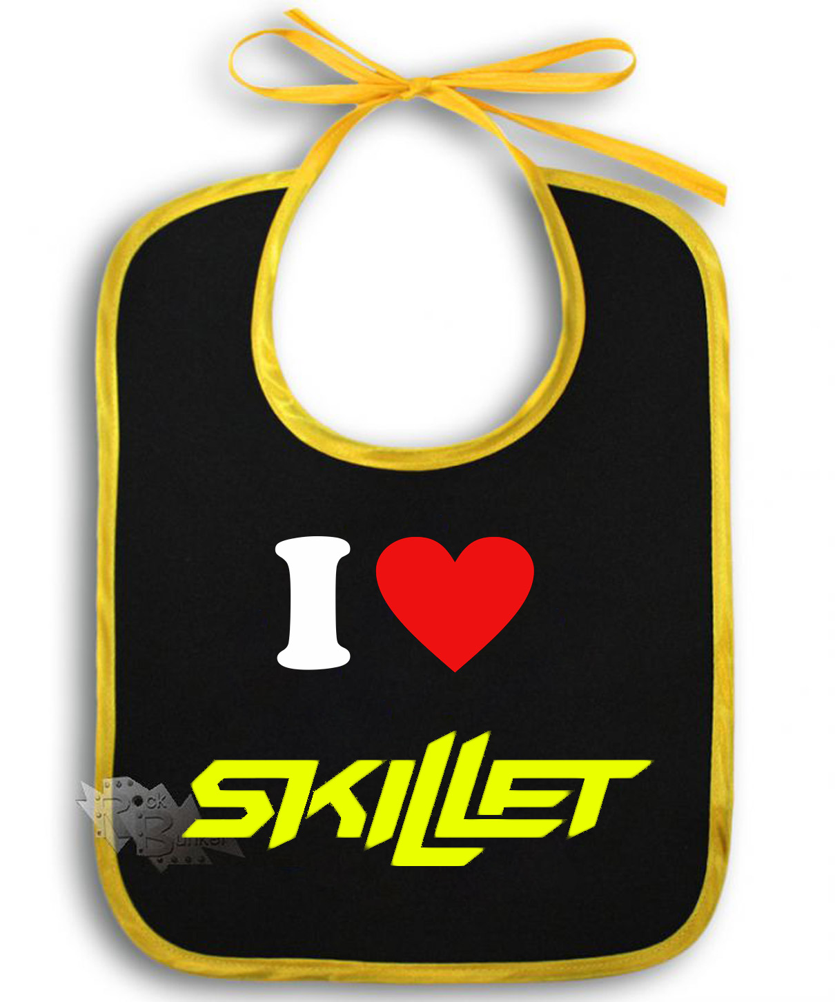 Слюнявчик I Love Skillet - фото 1 - rockbunker.ru