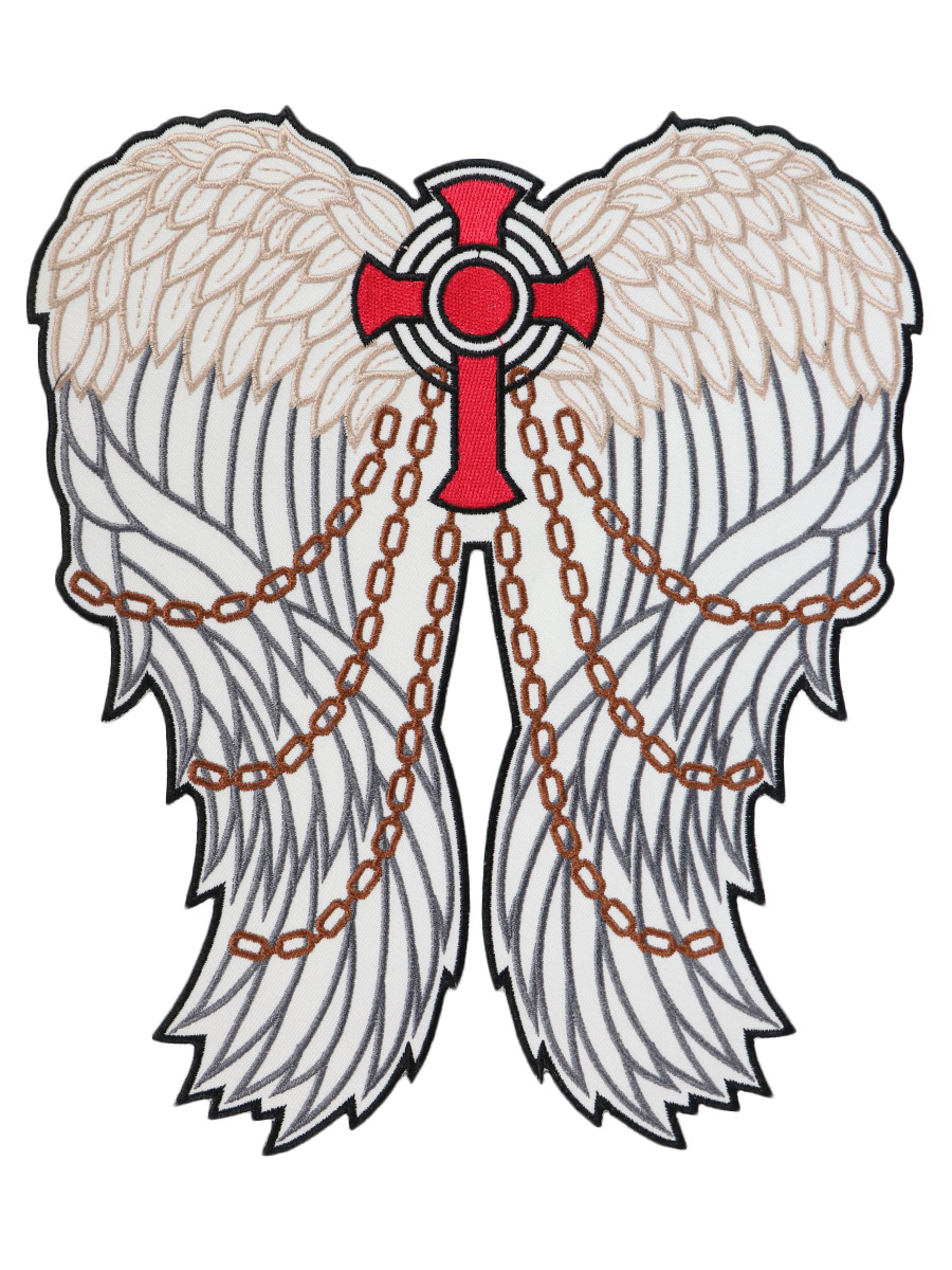 Термонашивка на спину Кельтский крест с крыльями  - фото 1 - rockbunker.ru