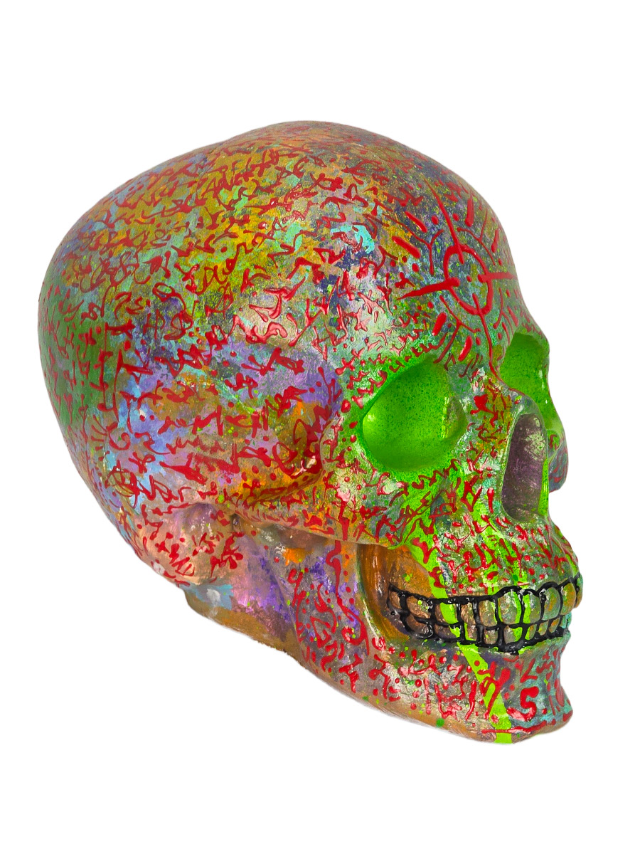 Череп Декоративный Цветной Сектант - фото 1 - rockbunker.ru