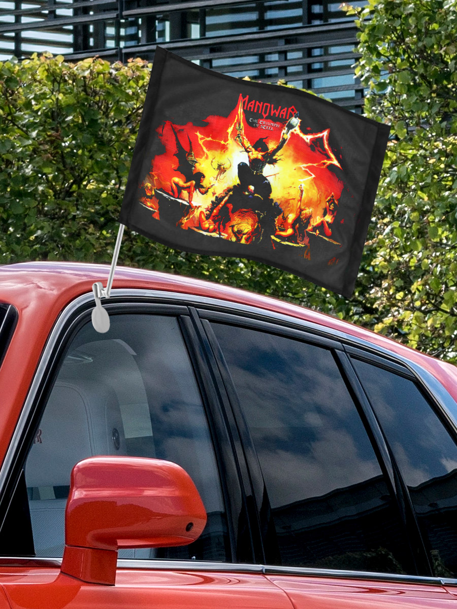 Флаг автомобильный Manowar - фото 3 - rockbunker.ru