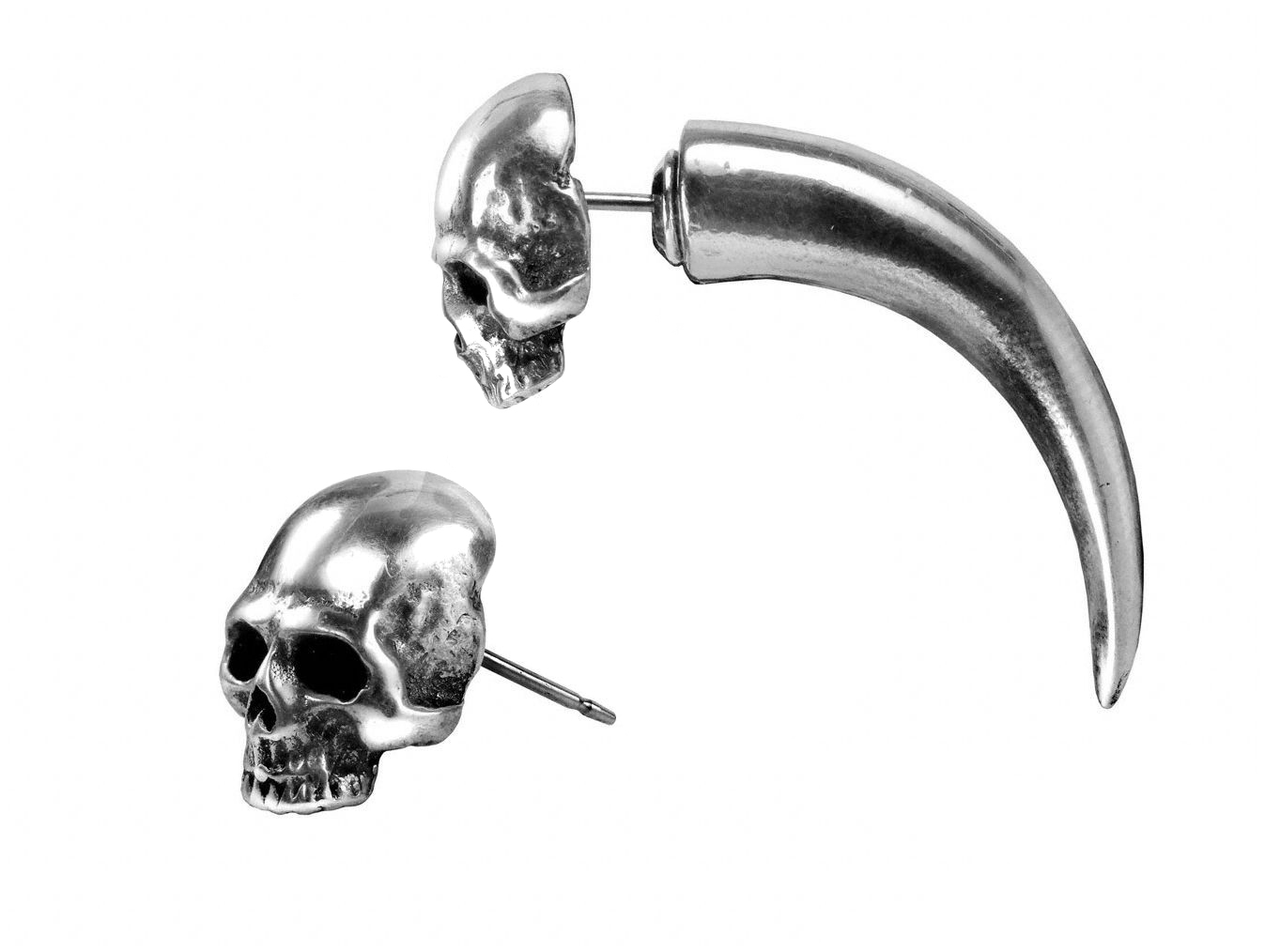 Серьга Alchemy Gothic E320 Tomb Skull Horn - фото 1 - rockbunker.ru