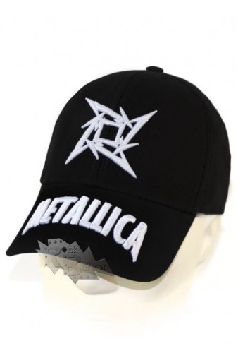Бейсболка Metallica с 3D вышивкой белая - фото 1 - rockbunker.ru