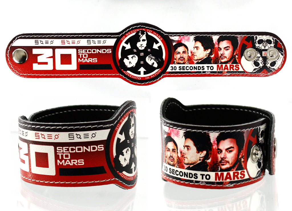 Фан-браслет кожаный RockMerch 30 Seconds to Mars - фото 1 - rockbunker.ru