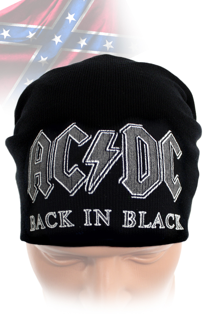 Шапка AC DC Back in black - фото 1 - rockbunker.ru