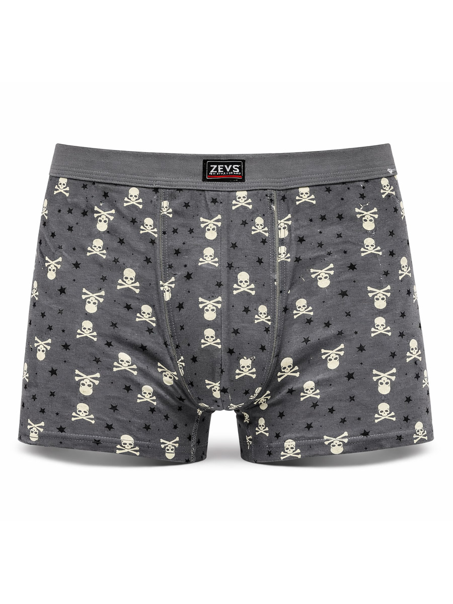 Трусы Черепа Серые - фото 1 - rockbunker.ru