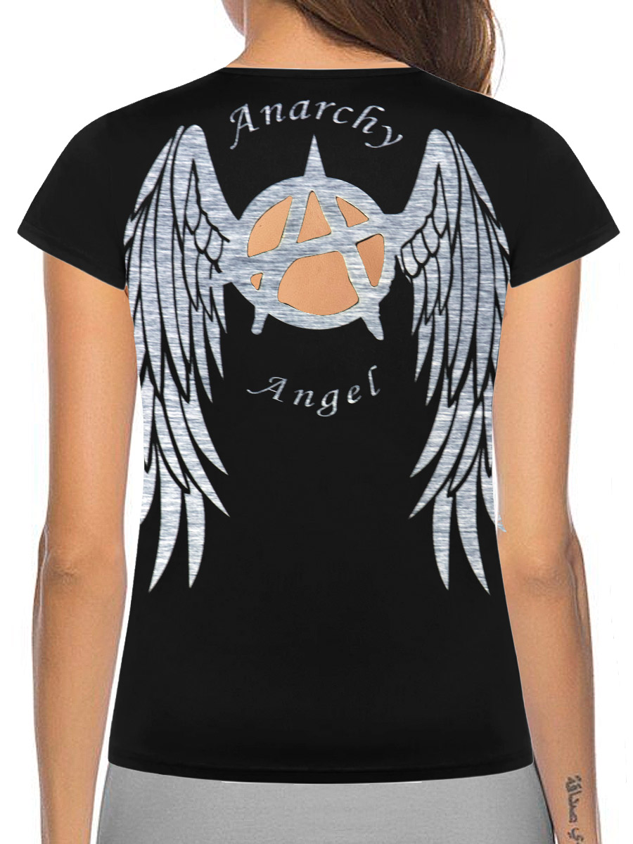 Футболка женская RockMerch Anarchy Angel - фото 1 - rockbunker.ru