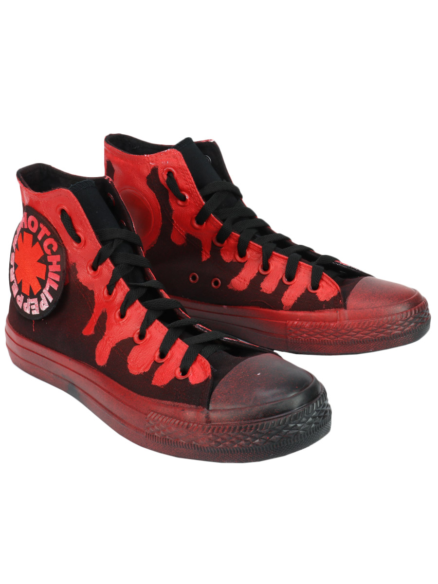 Кастомные кеды Converse Red Hot Chilli Peppers - фото 1 - rockbunker.ru