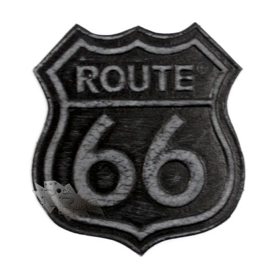 Нашивка кожаная Route 66 чёрная - фото 3 - rockbunker.ru