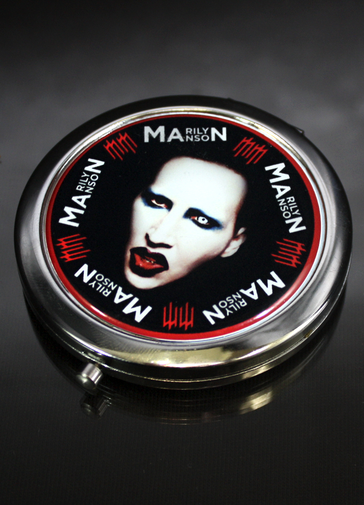 Зеркало RockMerch Marilyn Manson карманное - фото 1 - rockbunker.ru