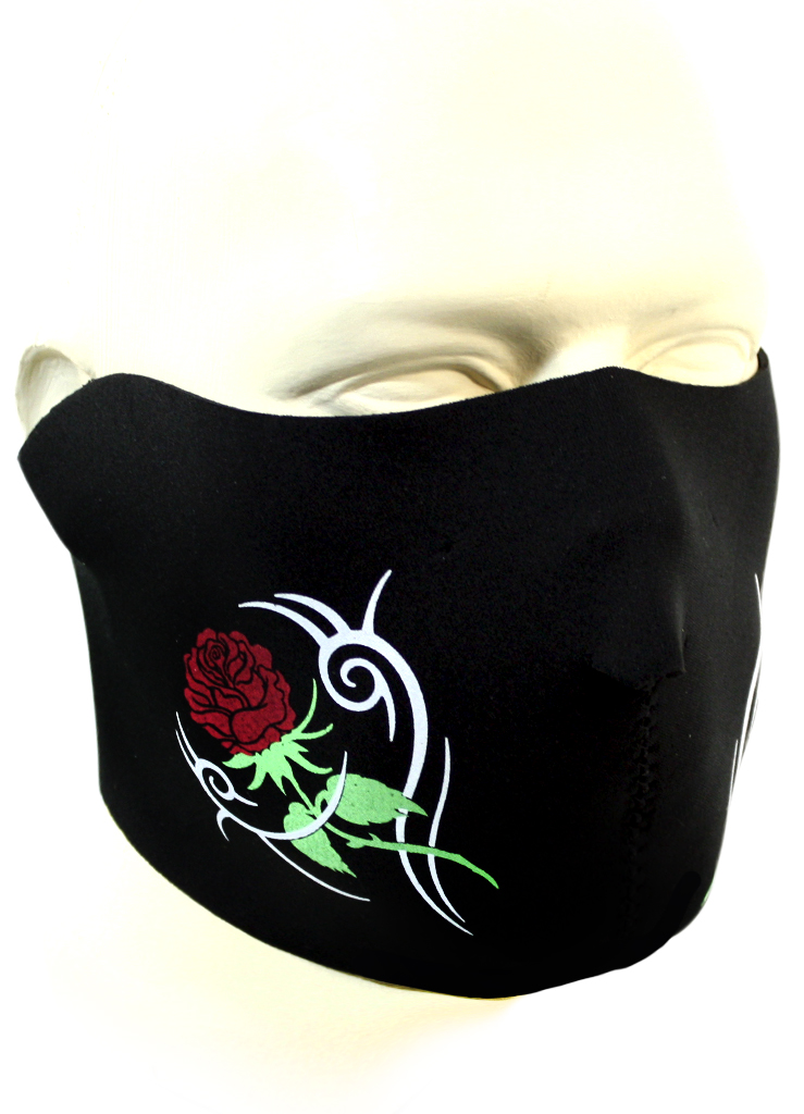 Байкерская маска с розой - фото 1 - rockbunker.ru