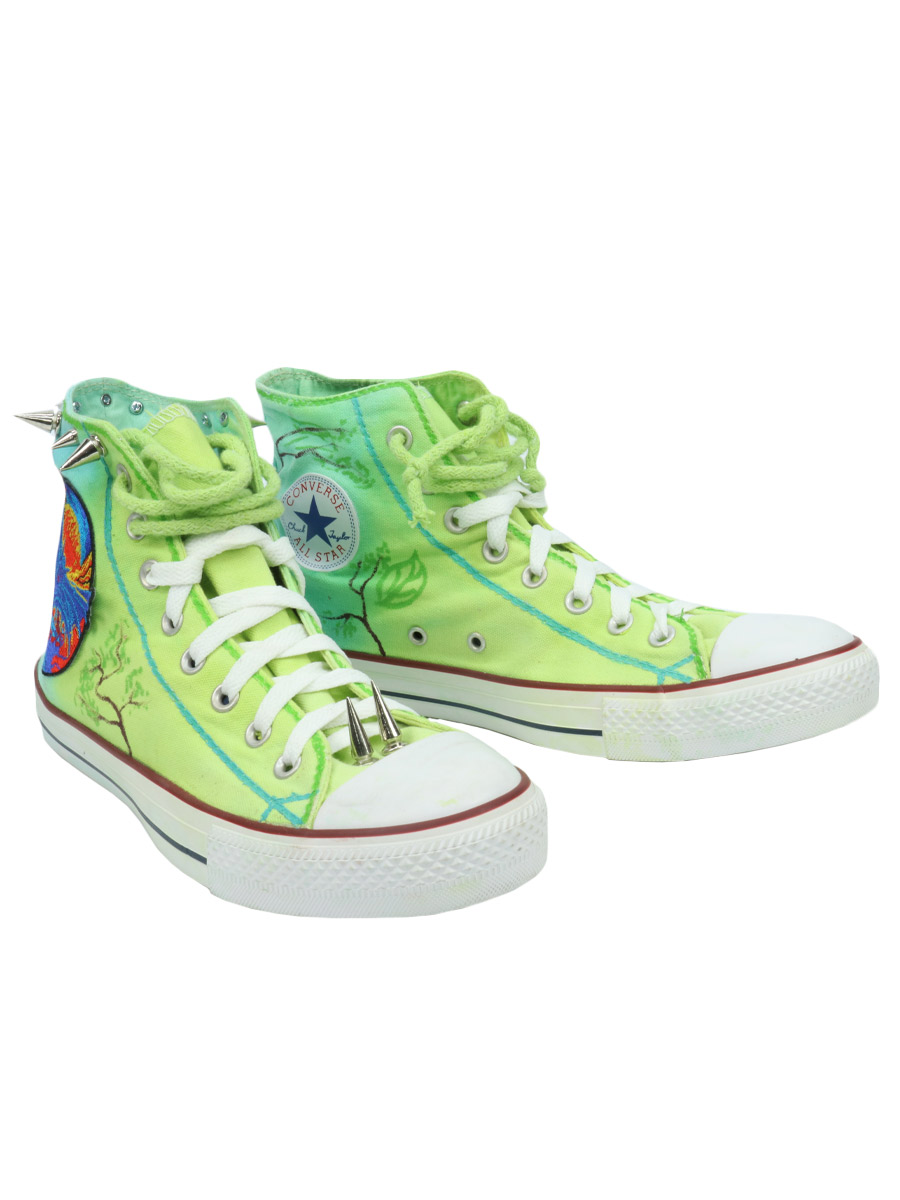 Кастомные кеды Converse Green Tree - фото 1 - rockbunker.ru