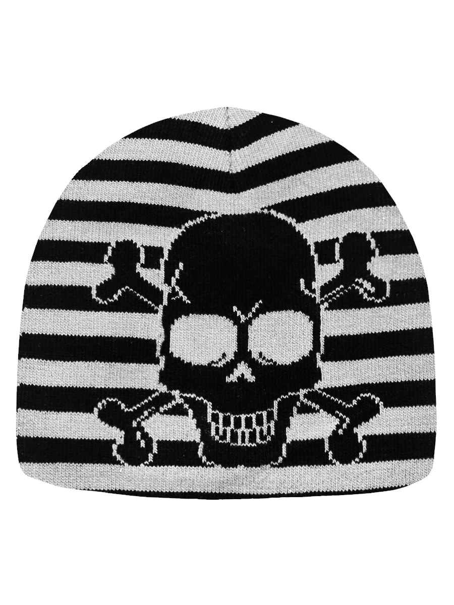 Шапка Роджер Полоска черно- белая - фото 1 - rockbunker.ru