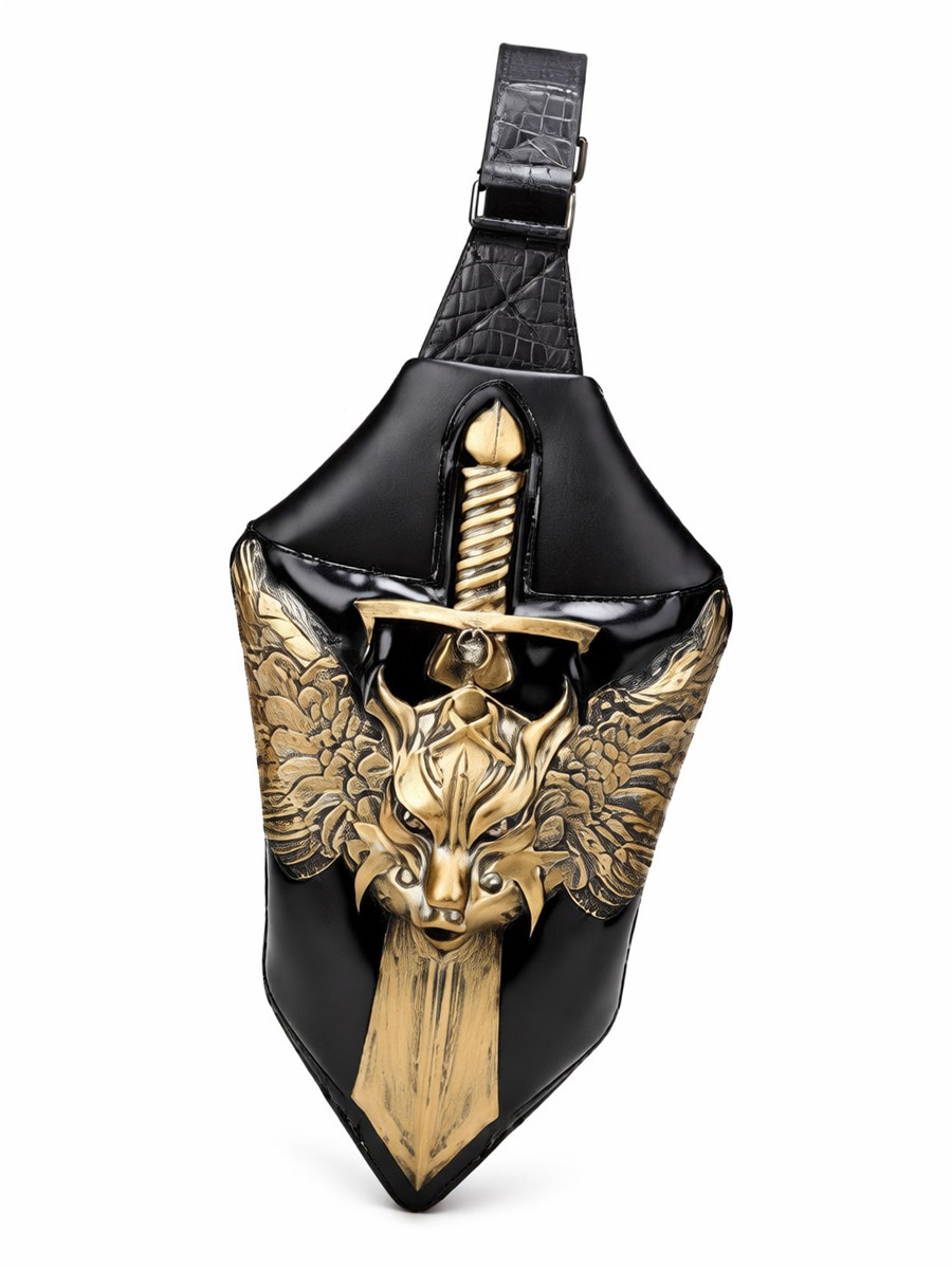 Рюкзак 3D  Goth Warwolf золотистый - фото 1 - rockbunker.ru