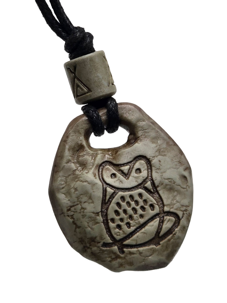 Кулон Наскальный Рисунок "Сова" - фото 1 - rockbunker.ru