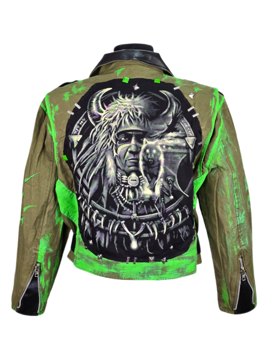 Куртка хаки кастомная Wolf Power - фото 2 - rockbunker.ru