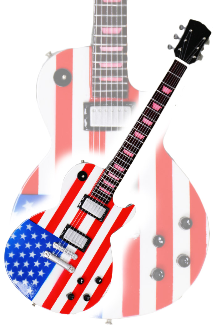 Сувенирная копия электрогитары американский флаг - фото 1 - rockbunker.ru