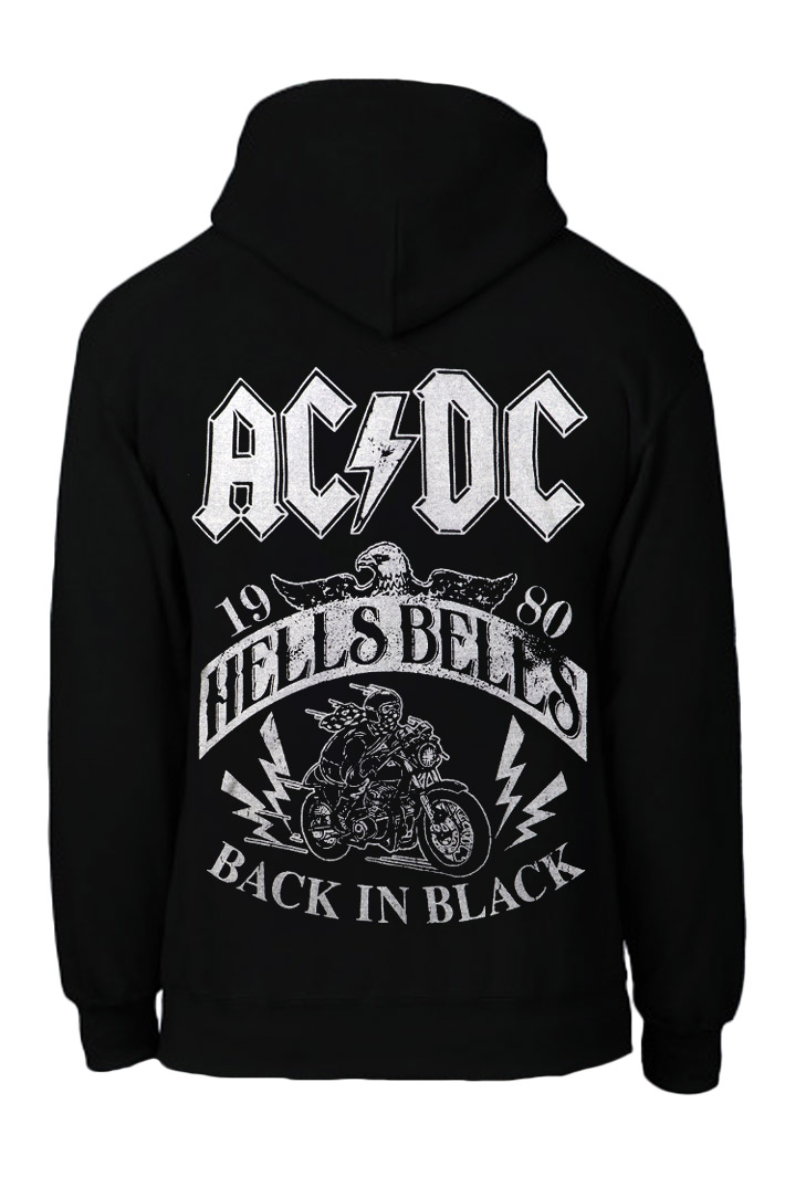Толстовка  AC DC с темным принтом - фото 2 - rockbunker.ru