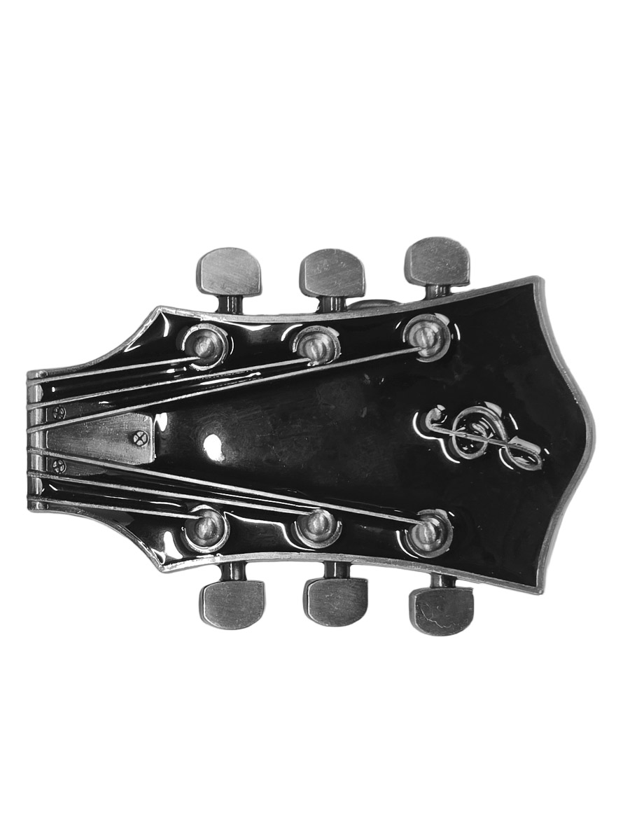 Пряжка Голова Гитарного Грифа черная - фото 1 - rockbunker.ru