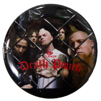 Значок 5 Finger Death Punch группа - фото 1 - rockbunker.ru