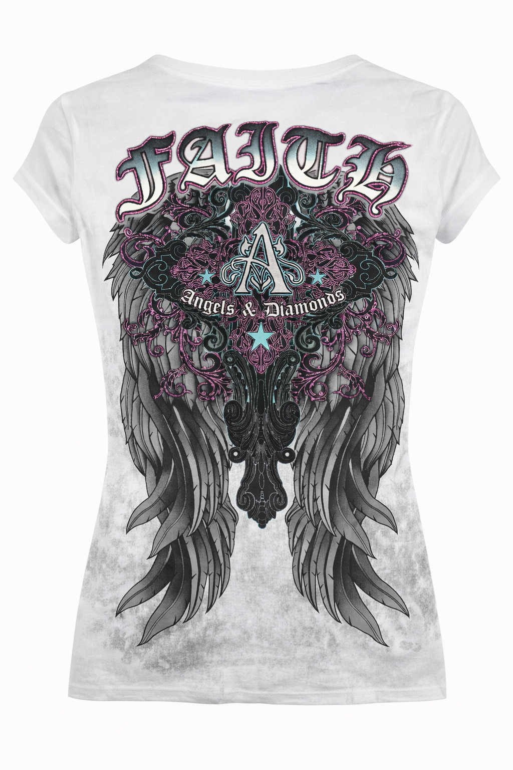 Футболка женская Xzavier AD272W-SE A Cross With Wings - фото 2 - rockbunker.ru