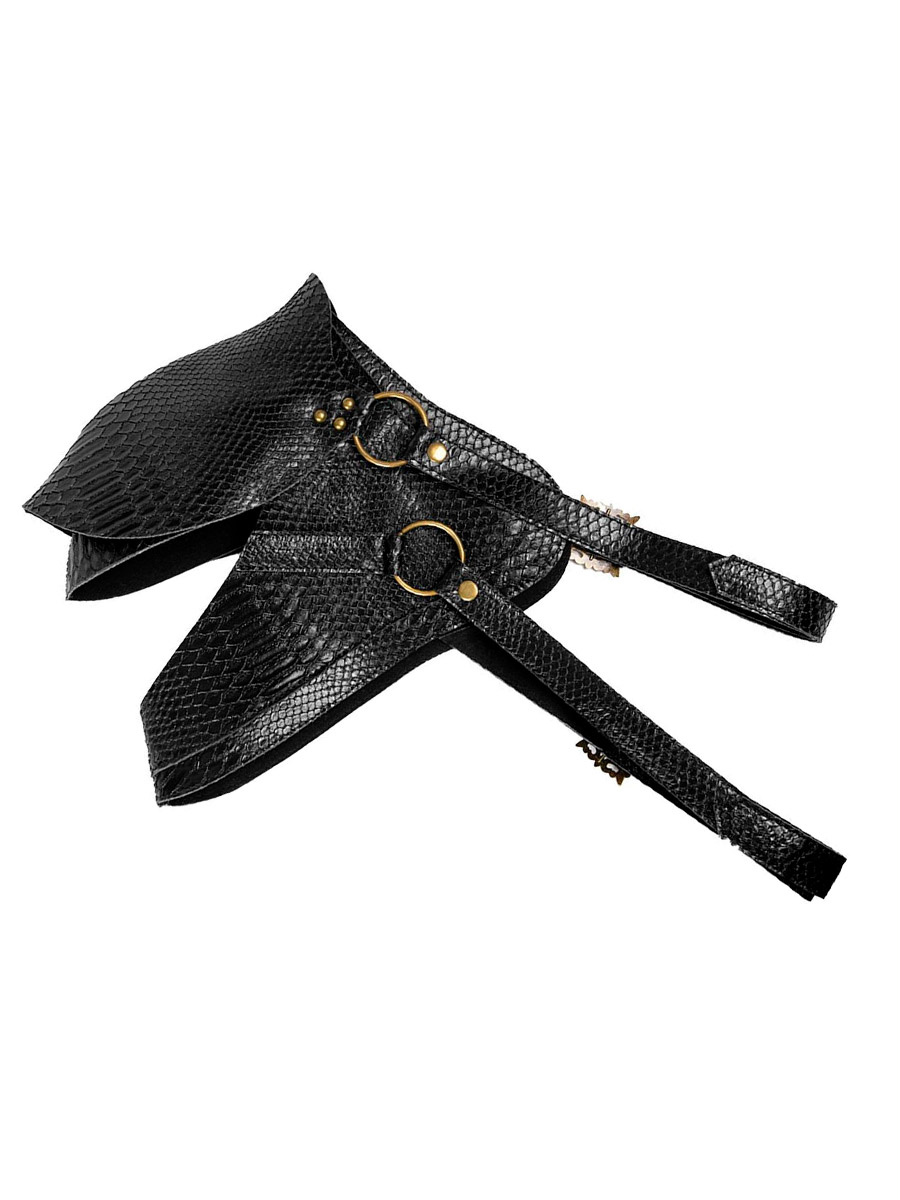Наплечник Стимпанк Крокодил Черный  - фото 2 - rockbunker.ru