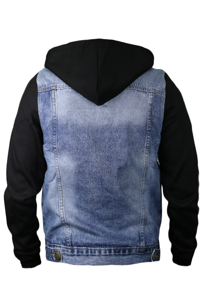 Куртка джинсовая с трикотажным рукавом - фото 2 - rockbunker.ru