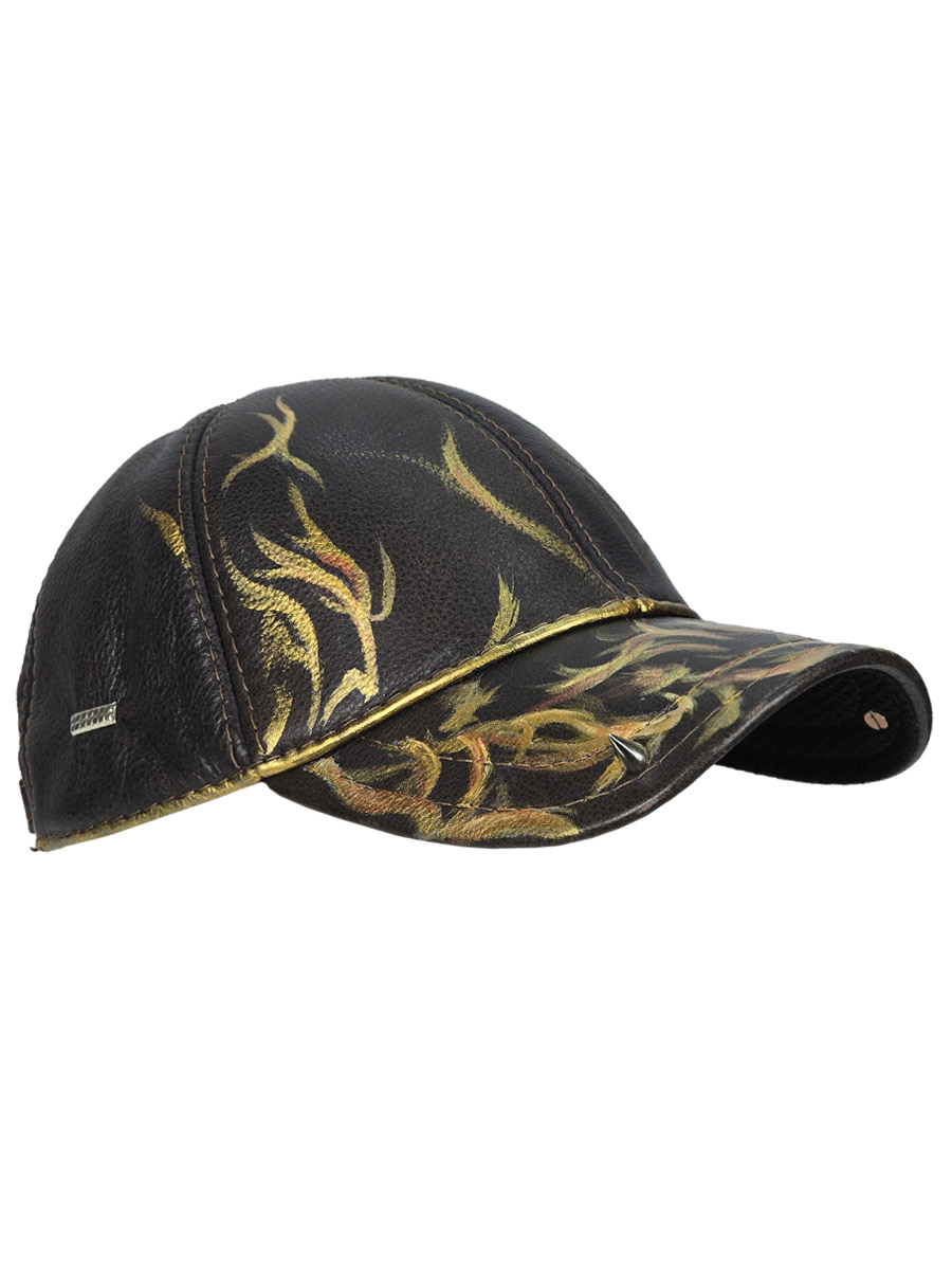 Кепка кастомная кожаная Golden Trible - фото 1 - rockbunker.ru