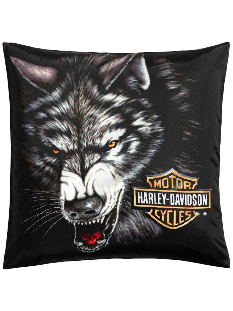 Подушка Harley-Davidson волк - фото 1 - rockbunker.ru