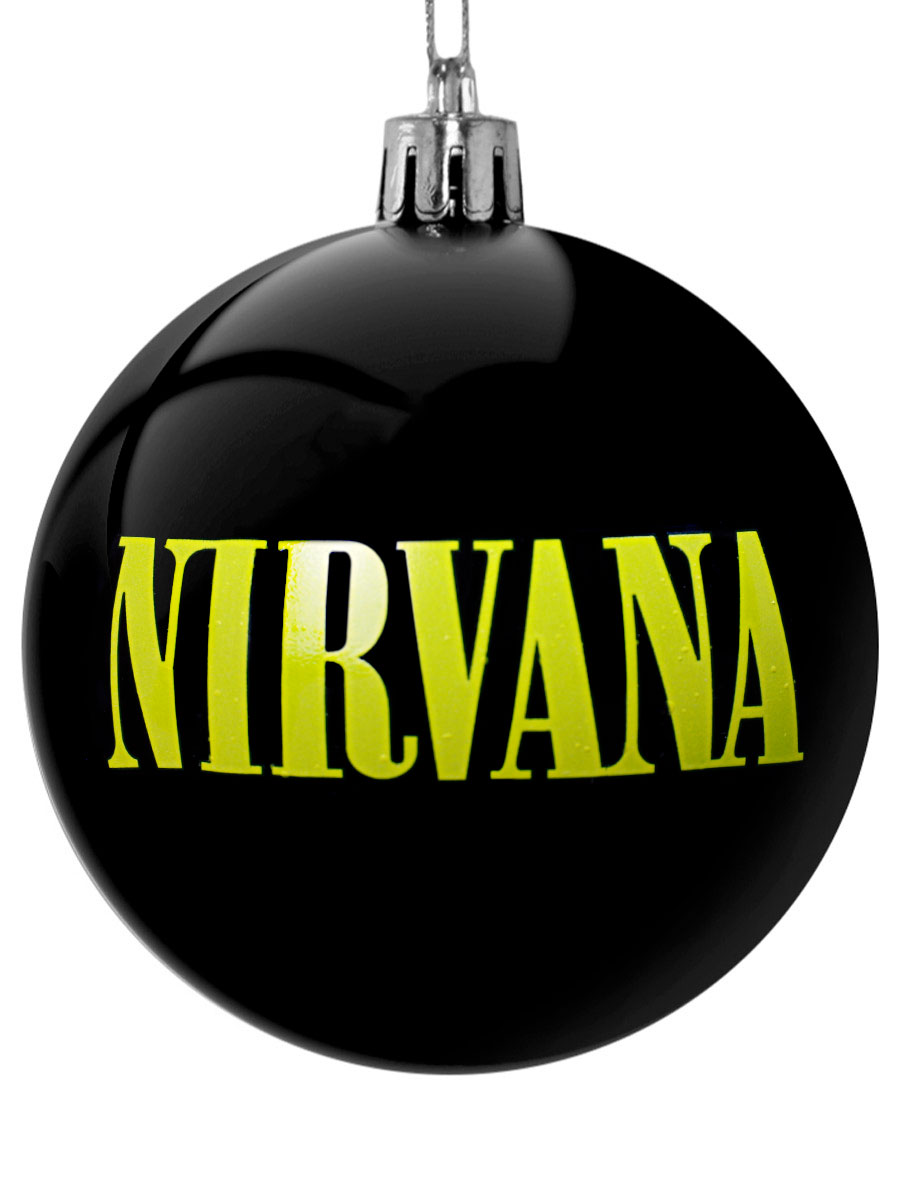 Елочный шар RockMerch Nirvana черный - фото 1 - rockbunker.ru