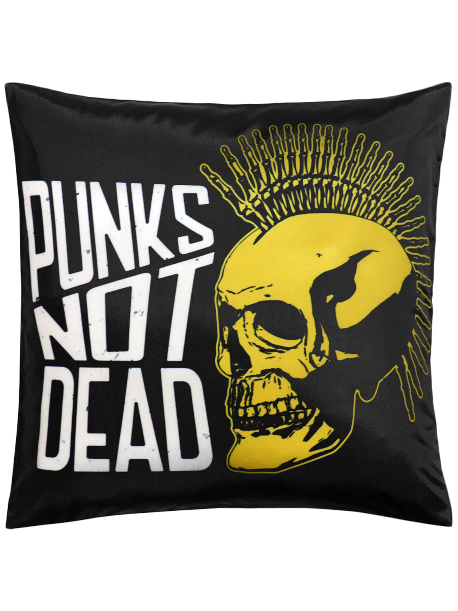 Подушка Punks Not Dead Череп - фото 1 - rockbunker.ru