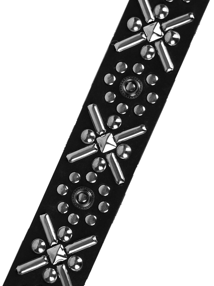 Ремень кожаный  Заклепки Узор - фото 2 - rockbunker.ru