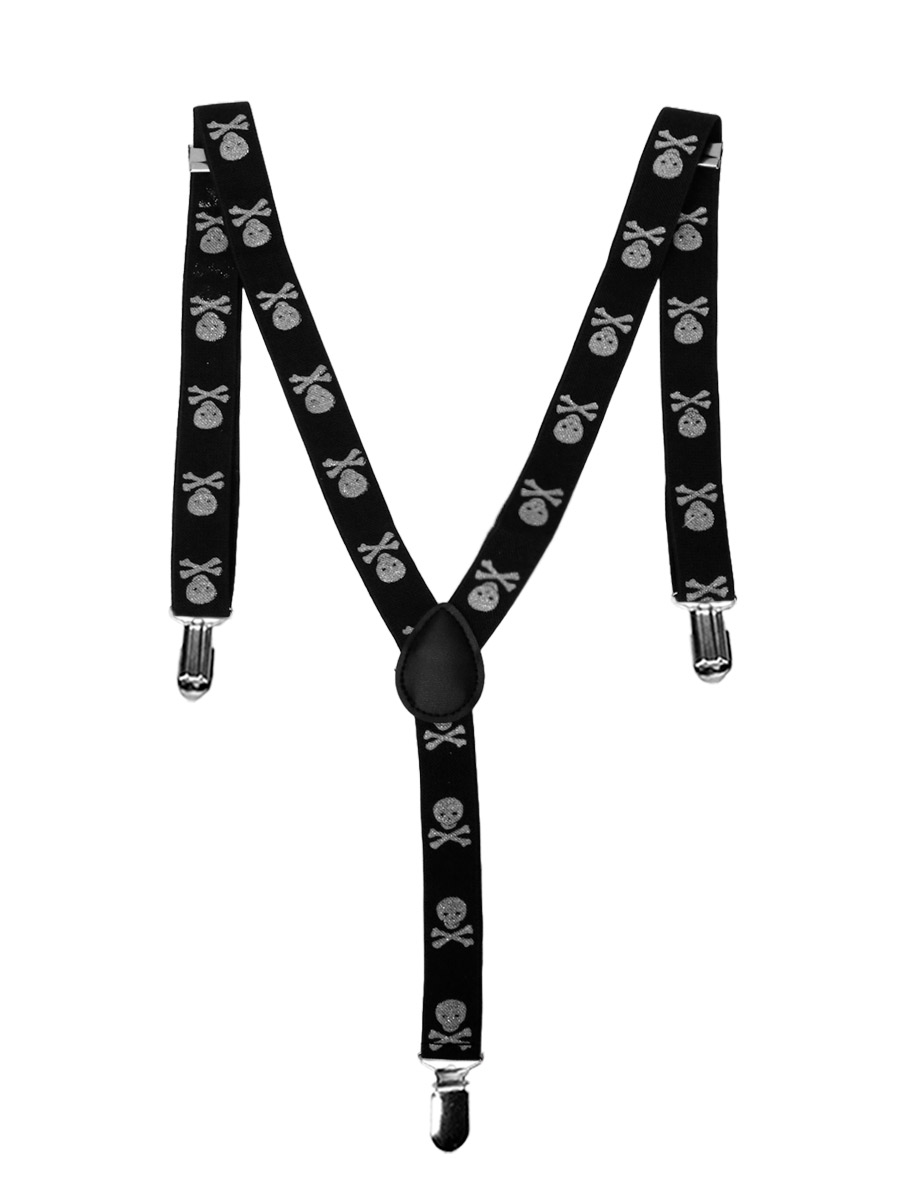 Подтяжки Детские Роджер Серебристый - фото 1 - rockbunker.ru