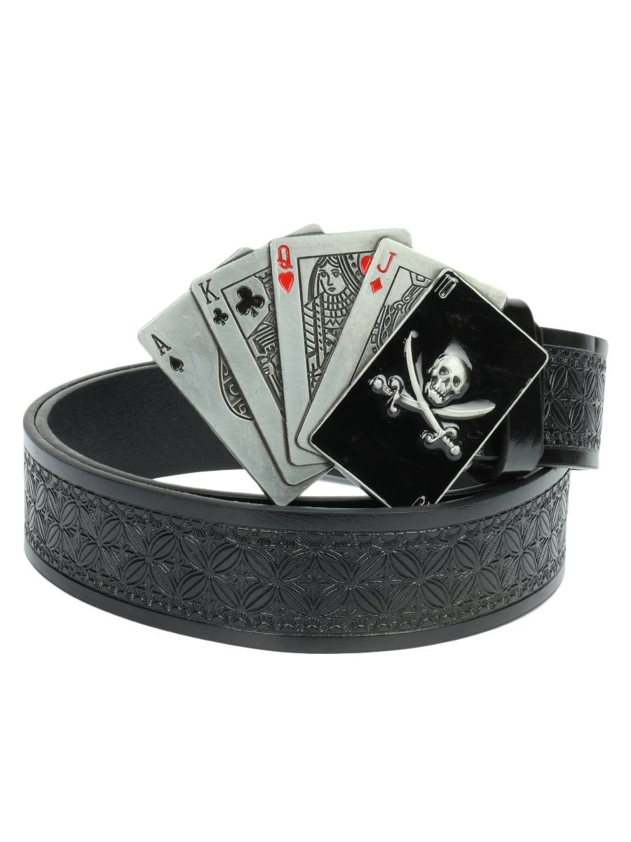 Ремень с пряжкой Стрит черный - фото 1 - rockbunker.ru