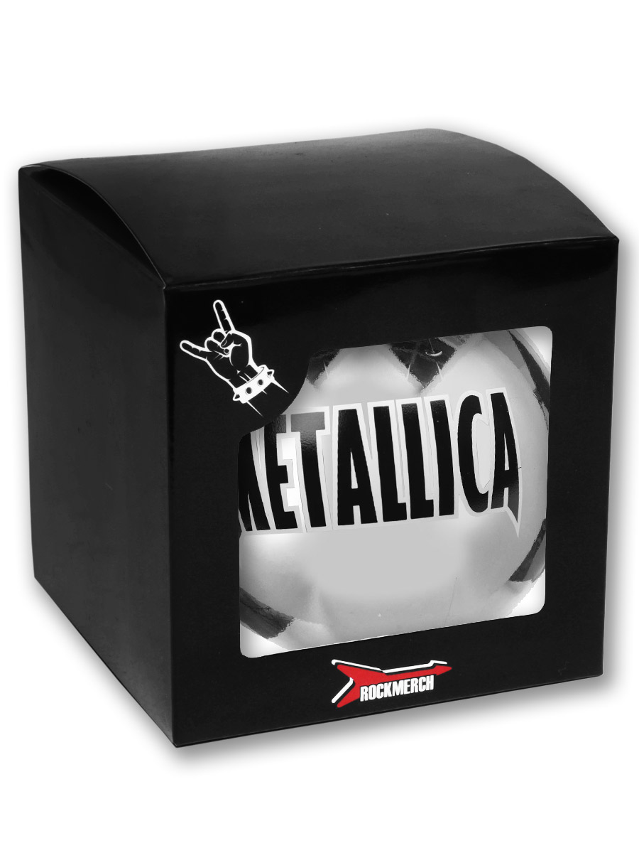 Елочный шар RockMerch Metallica серебряный - фото 3 - rockbunker.ru
