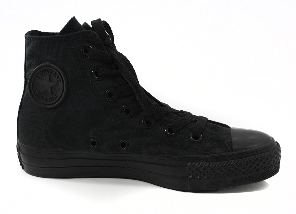 Кеды Converse All Star Black Black Logo 7 блоков черные с черным логотипом - фото 1 - rockbunker.ru