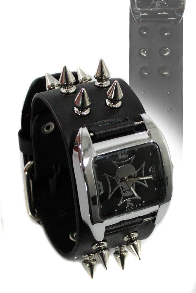Часы наручные Мальтийский Роджер с Шипами и Квадратным циферблатом - фото 1 - rockbunker.ru