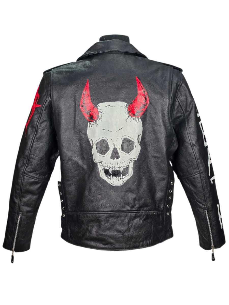 Косуха кастомная кожаная Evil - фото 2 - rockbunker.ru