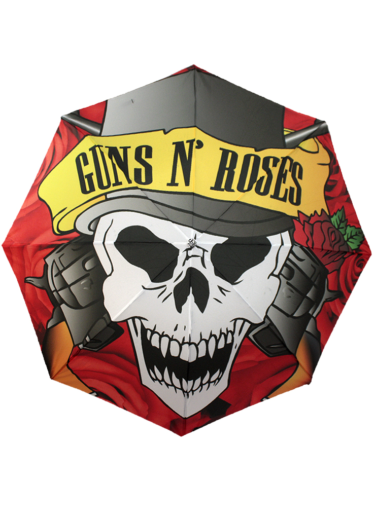 Зонт Guns n Roses череп - фото 1 - rockbunker.ru