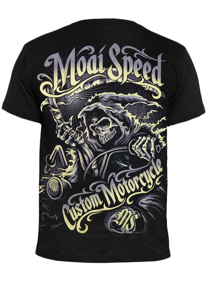 Футболка Moai Speed Custom Motorcycles  - фото 1 - rockbunker.ru