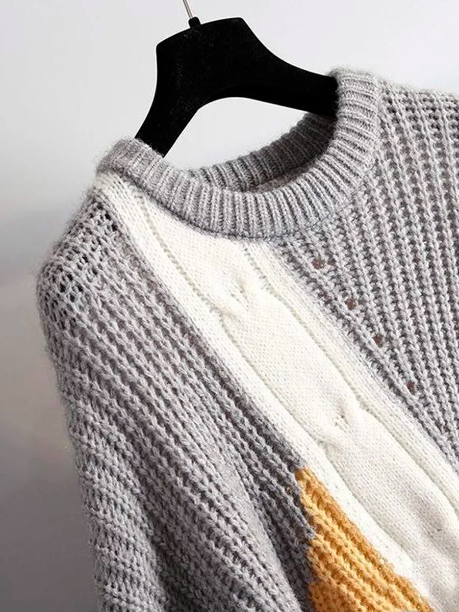 Свитер Oversize Серый - фото 3 - rockbunker.ru