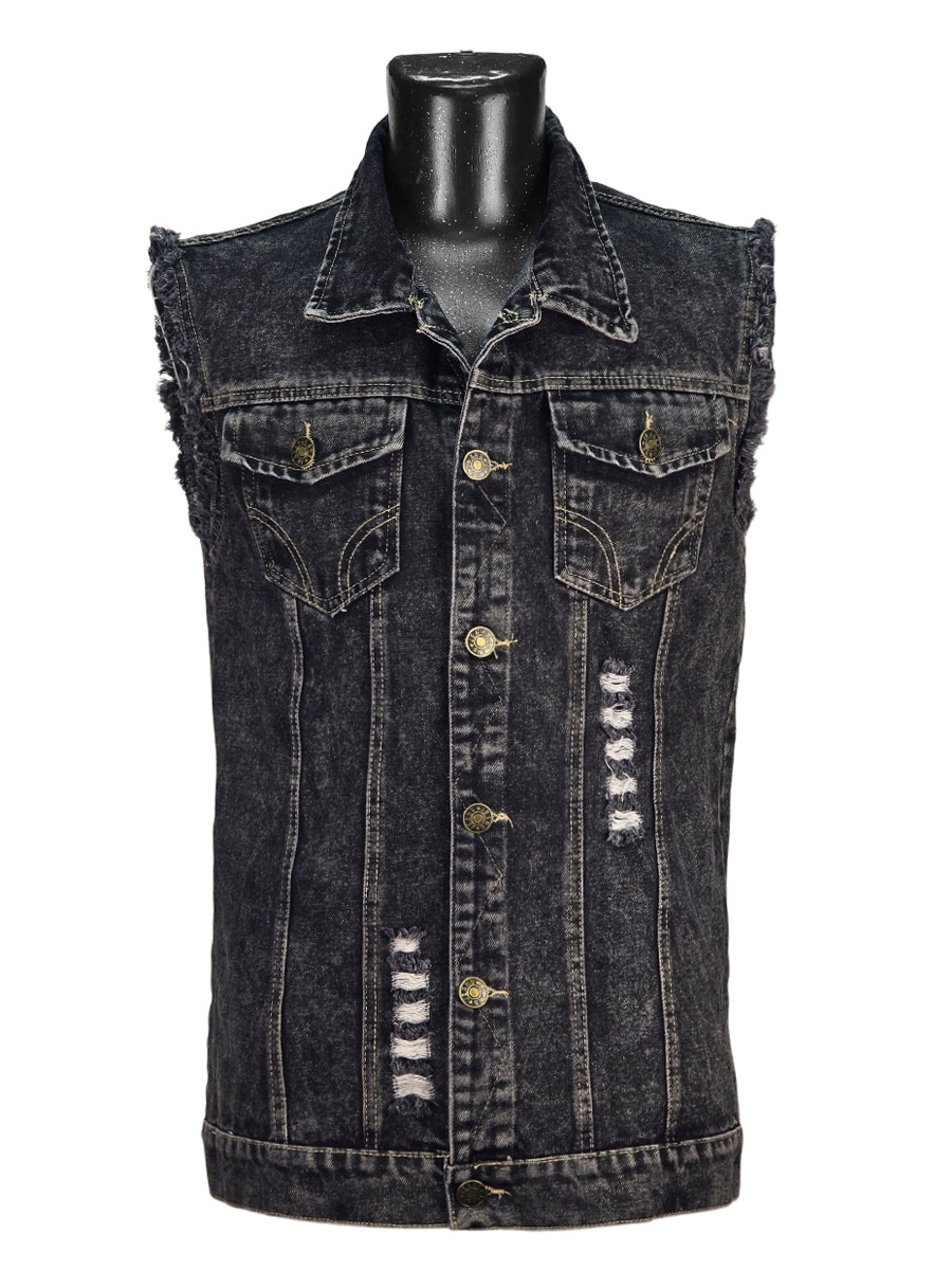 Жилет Джинсовый Серый Ride Forever - фото 2 - rockbunker.ru