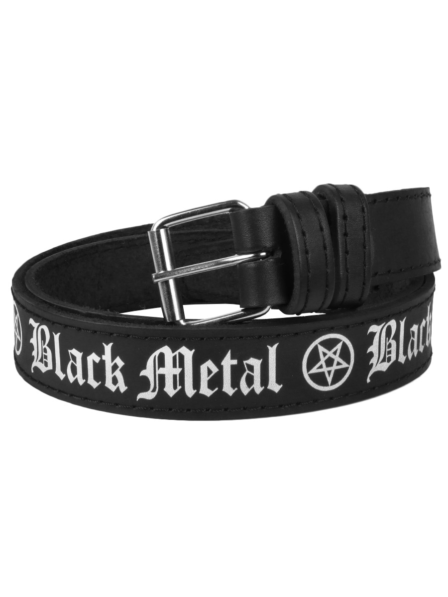 Ремень с аэрографией 35 мм RockMerch Black Metal - фото 1 - rockbunker.ru