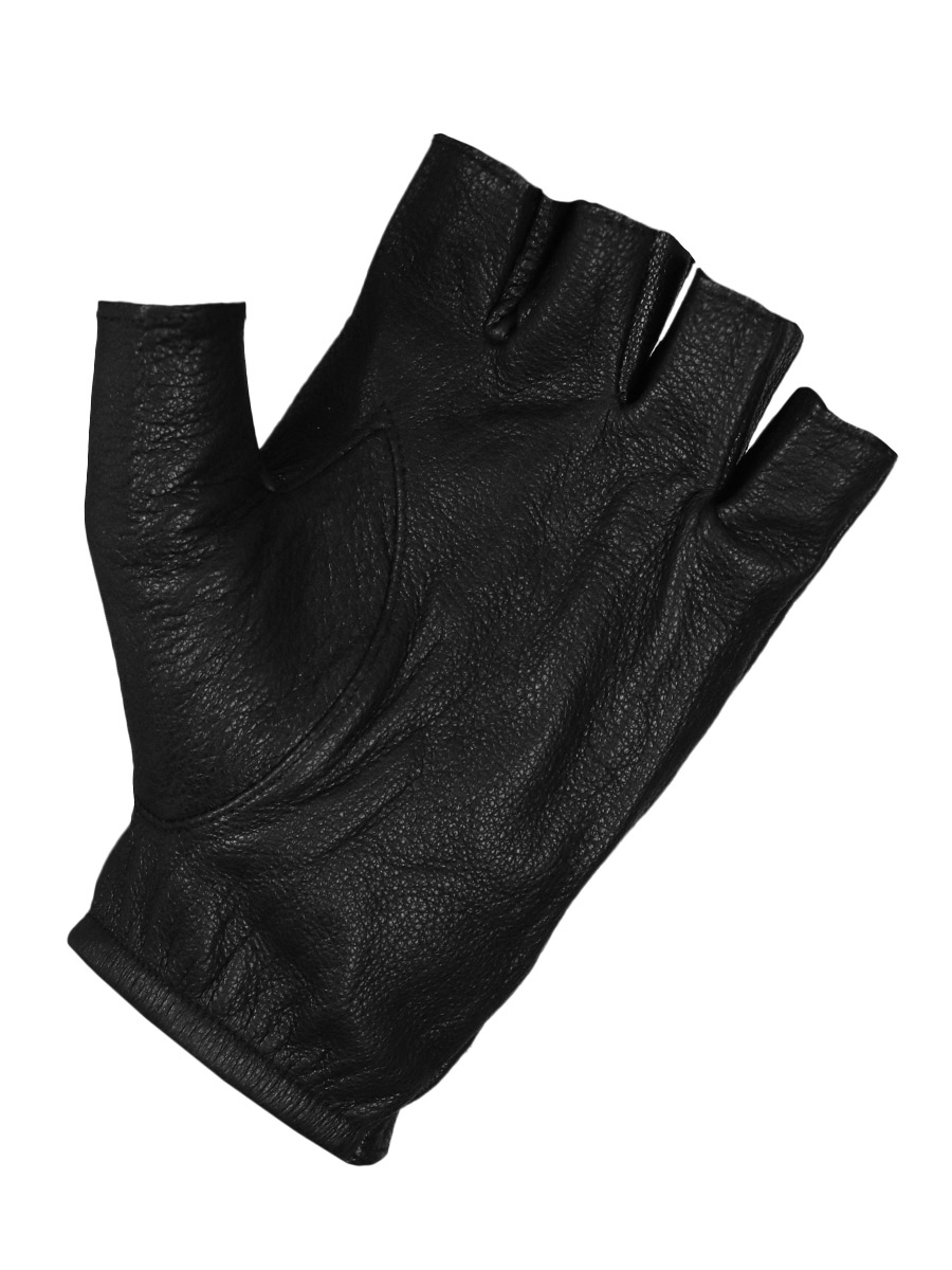 Перчатки кожаные Matrix без пальцев на кнопке  - фото 2 - rockbunker.ru