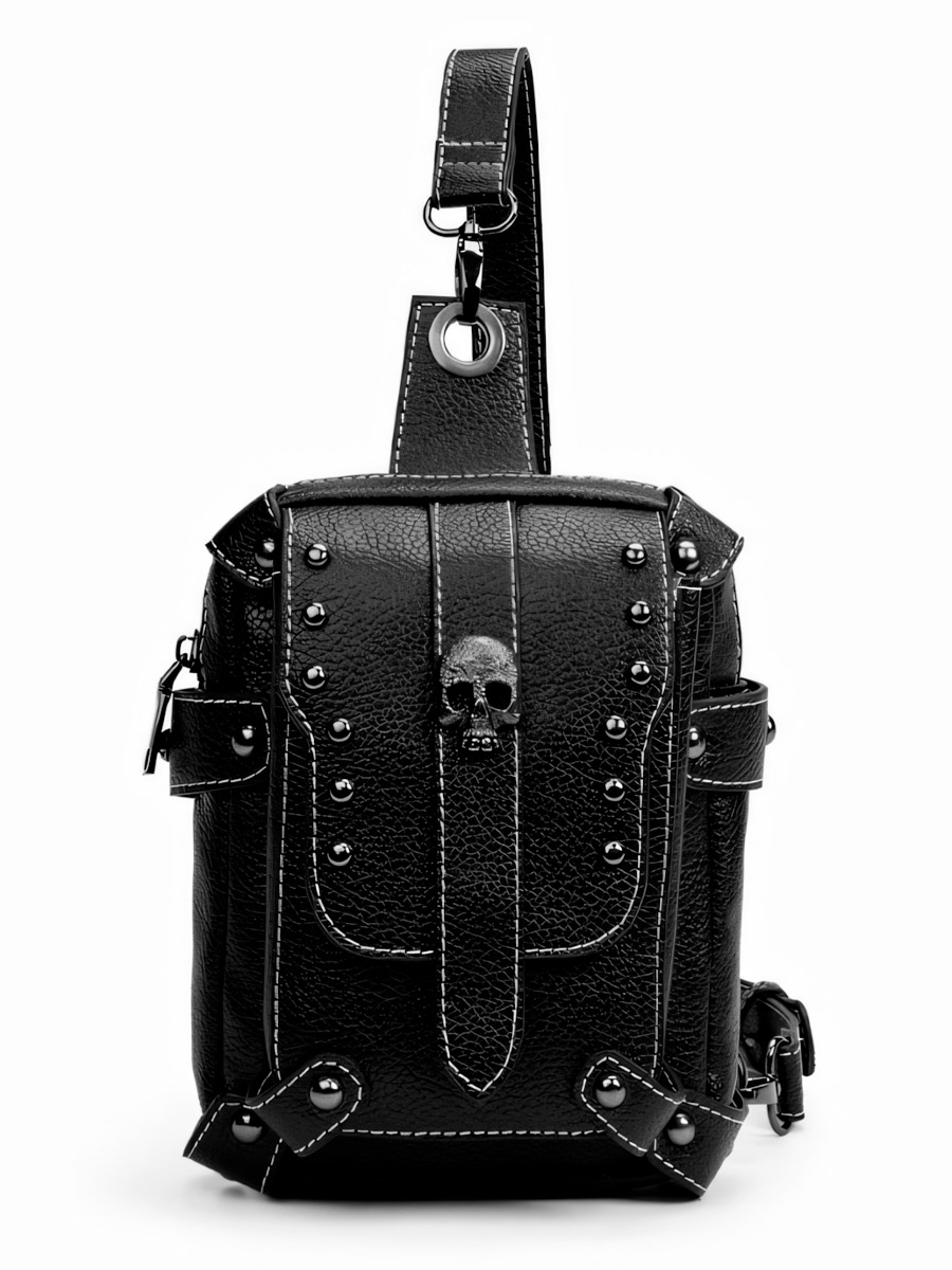 Подсумок Стимпанк Череп Черный - фото 2 - rockbunker.ru