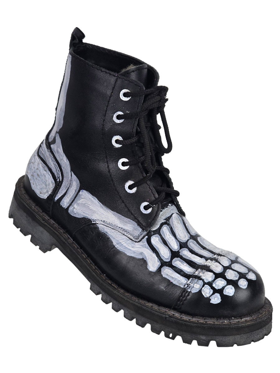 Ботинки кожаные кастомные Bones - фото 1 - rockbunker.ru