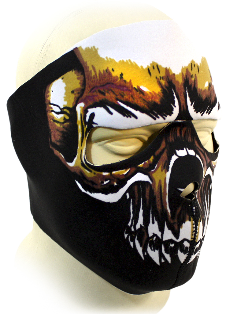 Байкерская маска череп без нижней челюсти на все лицо - фото 1 - rockbunker.ru