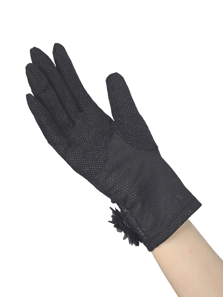 Перчатки женские кружевные черные - фото 1 - rockbunker.ru