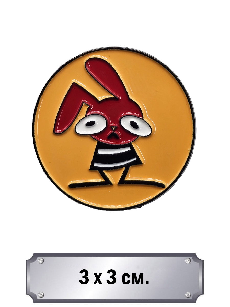 Значок Красный Кролик 2 - фото 1 - rockbunker.ru