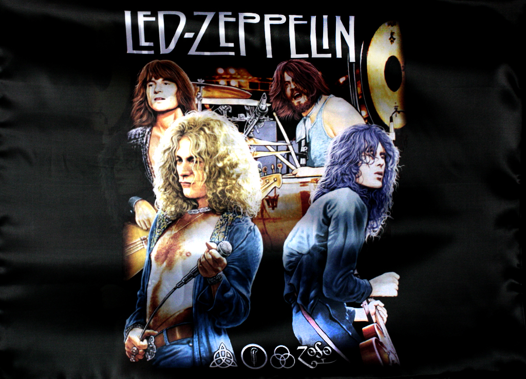Флаг двусторонний Led Zeppelin - фото 1 - rockbunker.ru